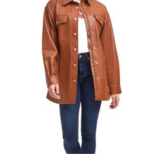 Levi Strauss & Co. Brown Faux Leather Jacket with Belt